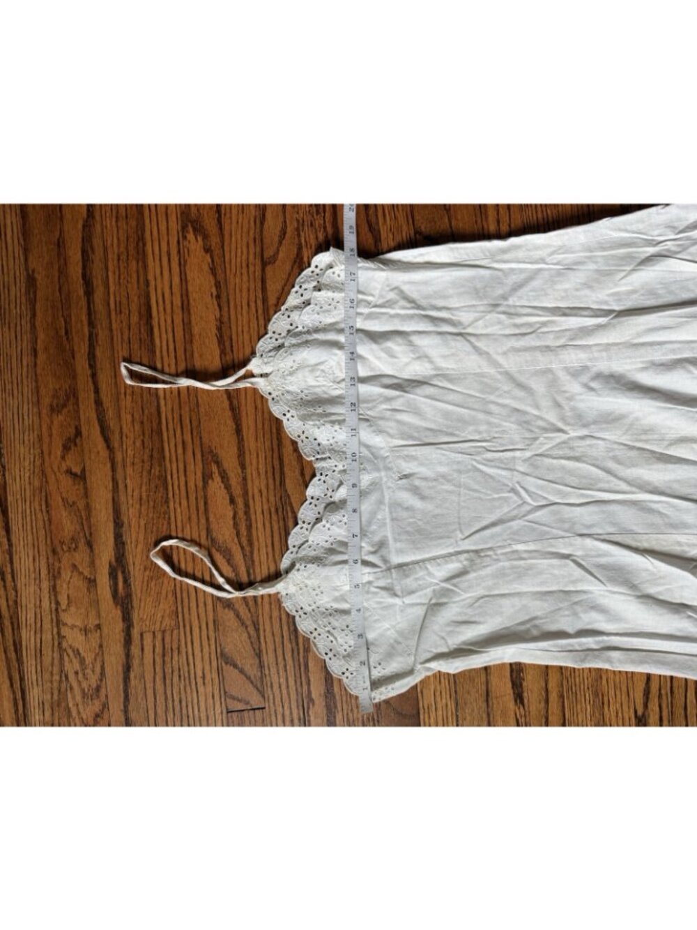 Vintage Antique Victorian White Cotton Tiered Eyelet Slip Dress Gown White - Picture 11 of 11